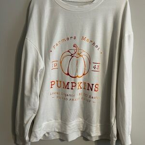 White Pumpkin Graphic Sweater